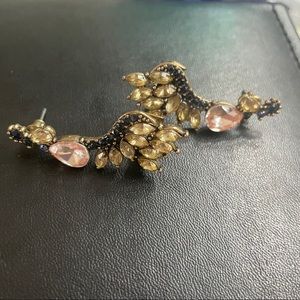 Jeweled Gold Cuff Earrings